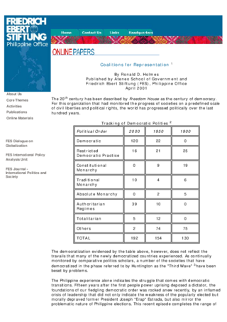 Coalitions for representation